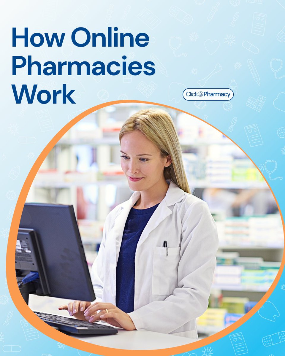 click2pharmacy's tweet photo. Thinking of using an online pharmacy? 💻

Here’s how it works and why more people in the UK are choosing to order their treatments online.

It’s safe, discreet, and fits around your day.

#OnlinePharmacy #UKPharmacy #PrescriptionOnline https://t.co/swHlRFvm6x