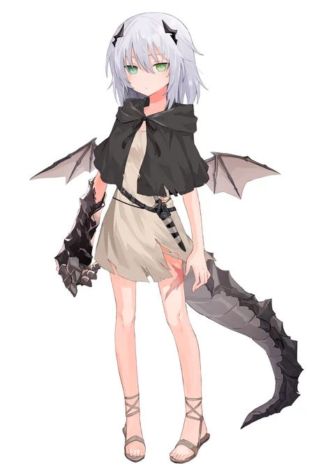 半竜の女の子 #Skeb
