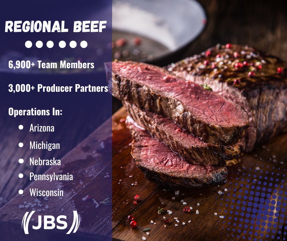 Our Regional Beef business unit employs more than 6,900 team members in five facilities across the United States. Regional Beef works with more than 3,000 farmers and ranchers each year, allowing them to offer a portfolio of both fresh and value added beef products.
