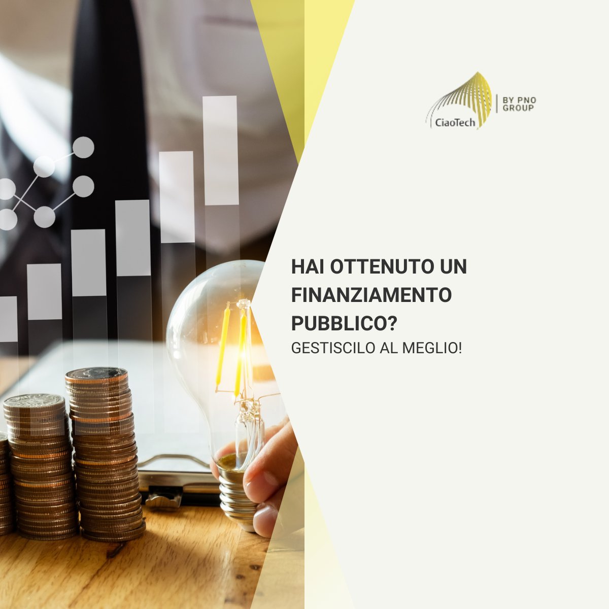 Ciaotech / PNO (@pno_it) on Twitter photo 💼 Hai ottenuto un #finanziamento pubblico?
🔍 Il nostro Team di #Compliance ti supporta nel #monitoraggio e nella gestione delle risorse del progetto, aiutandoti a evitare criticità e a massimizzare l’impatto del tuo investimento.
Contatta il Team a infociaotech@ciaotech.com 💼 Hai ottenuto un #finanziamento pubblico?
🔍 Il nostro Team di #Compliance ti supporta nel #monitoraggio e nella gestione delle risorse del progetto, aiutandoti a evitare criticità e a massimizzare l’impatto del tuo investimento.
Contatta il Team a infociaotech@ciaotech.com