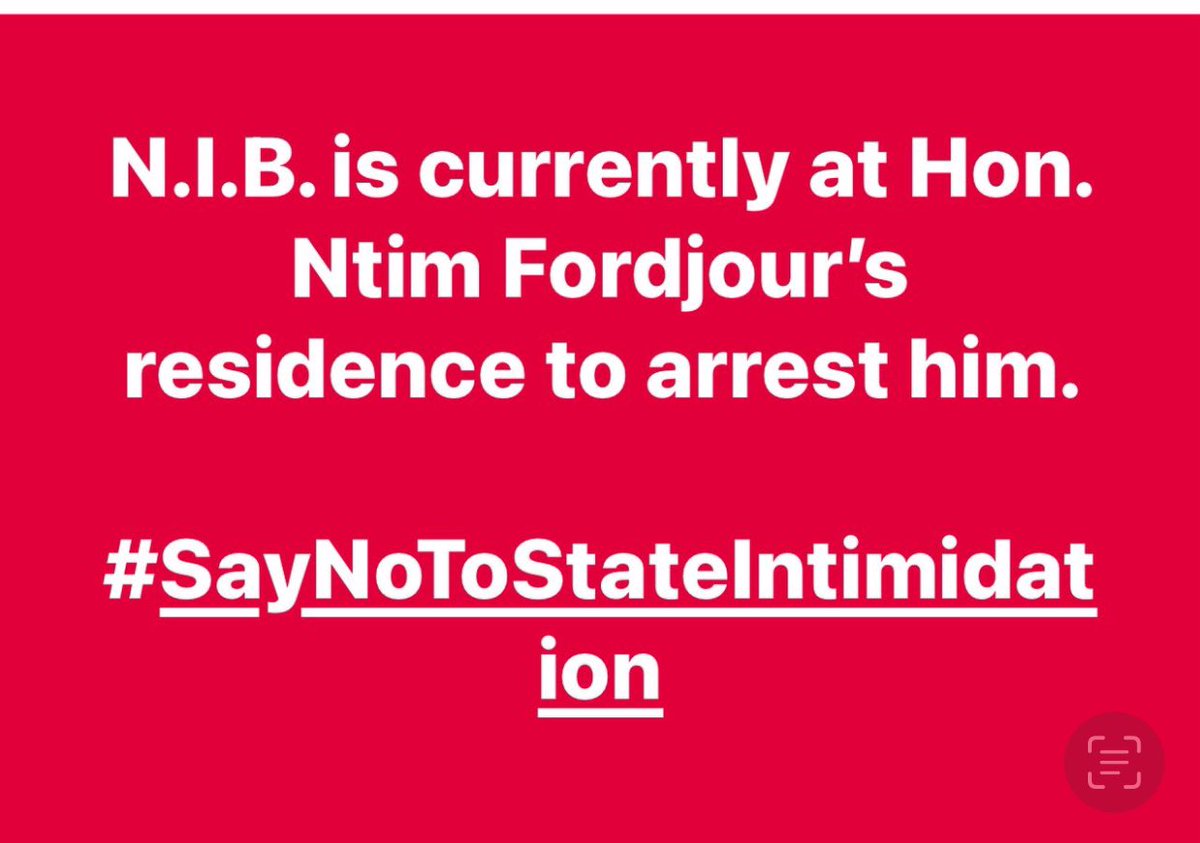 Breaking News

N.I.B. currently at Hon. Ntim Fordjour's House to arrest him. 

#SayNoToStateIntimidation