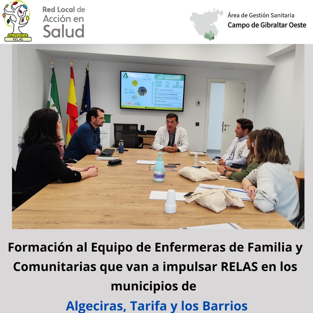 AndaluciaRELAS's tweet photo. 💚Sesión formativa y de coordinación con las Enfermeras de Familia y Comunitarias del AGS Campo de Gibraltar Oeste para impulsar la red RELAS y #localizarlasalud en los Municipios de #Algeciras #Tarifa y #LosBarrios
#relasca
@saludand @VidaSaludAnd @EASPsalud https://t.co/H3yyJqPzSq