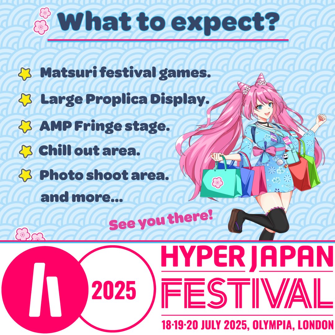 Animangapop X HYPER JAPAN 🎉
Teaming up with @hyperjapanofficial — The UK’s Biggest J-Culture Event. Get ready for fun, family-friendly activities inspired by the spirit of Japanese matsuri (festivals)

🗓️ Join us 18–20 July 2025 at Olympia!
🎟️ Tickets on sale