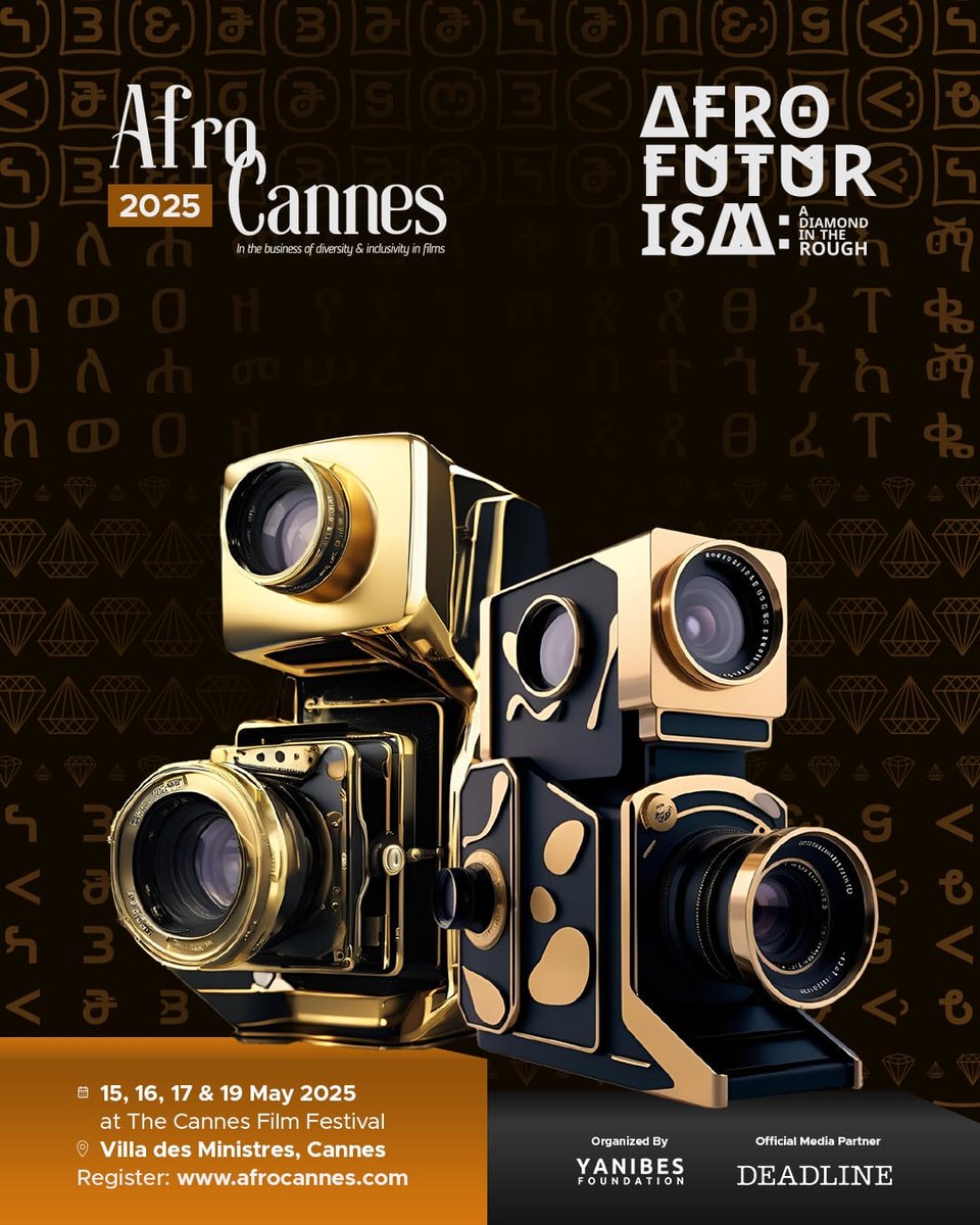 yirgashewa's tweet photo. I am very impressed to see this AfroCannes poster designed with a letters from ancient Ge'ez script (used today to write in Amharic, most common written language in Ethiopia). https://t.co/Obqz5fdaCc