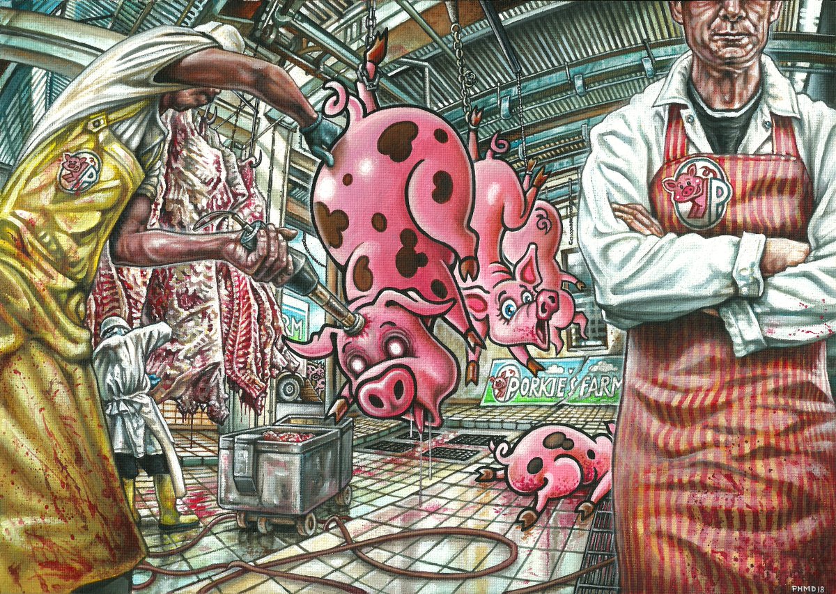 What do “happy hens” and “laughing cows” hide?

🎨 In our latest article, we explore Philip McCulloch-Downs’ Marketing Myths—a powerful art series unmasking the truth behind meat industry advertising.

👉 Read: sarx.org.uk/articles/art-a…

#VeganArt #AnimalRights #Artivism