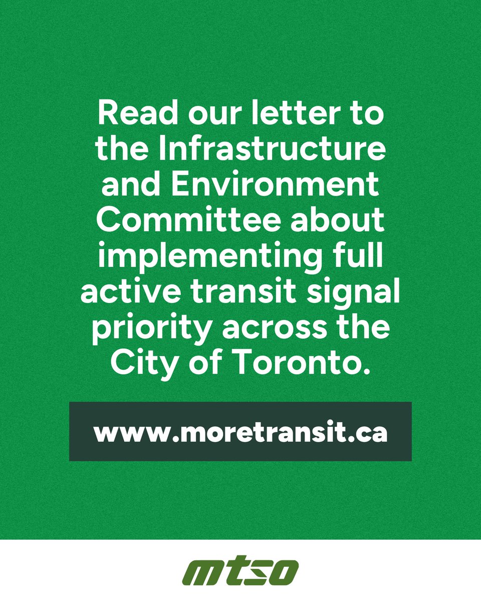 moretransitso's tweet photo. Advocacy Update: In a letter to Toronto City Council’s Infrastructure and Environment Committee, we supported TTCriders’ campaign for full active transit signal priority on the Eglinton Crosstown and Finch West LRTs. https://t.co/Ic9oUWkyag
