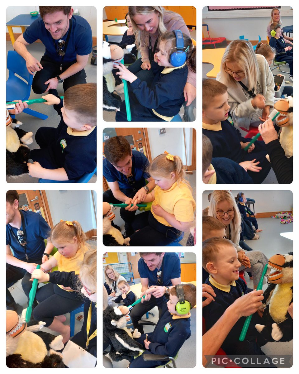 StGerardsSS's tweet photo. “Brush Brush Brush your teeth” Our Dental hygienist visits us for lots of teeth brushing fun &amp; awareness  🦷 🪥 https://t.co/TqjvFKMrP9