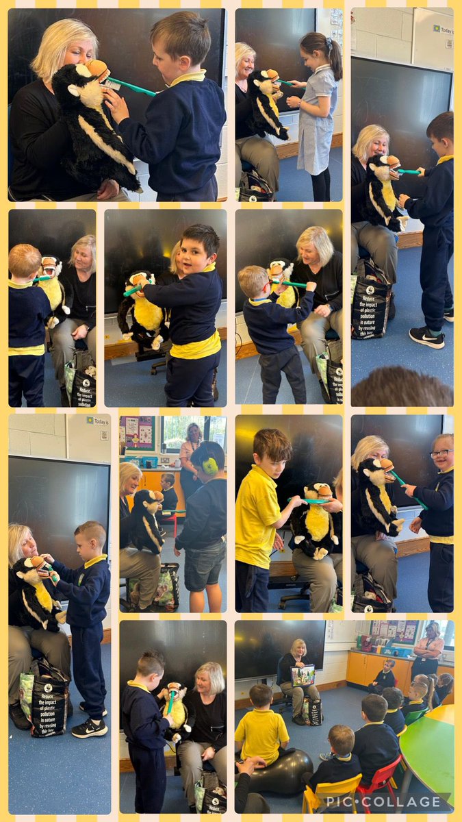 StGerardsSS's tweet photo. “Brush Brush Brush your teeth” Our Dental hygienist visits us for lots of teeth brushing fun &amp; awareness  🦷 🪥 https://t.co/TqjvFKMrP9