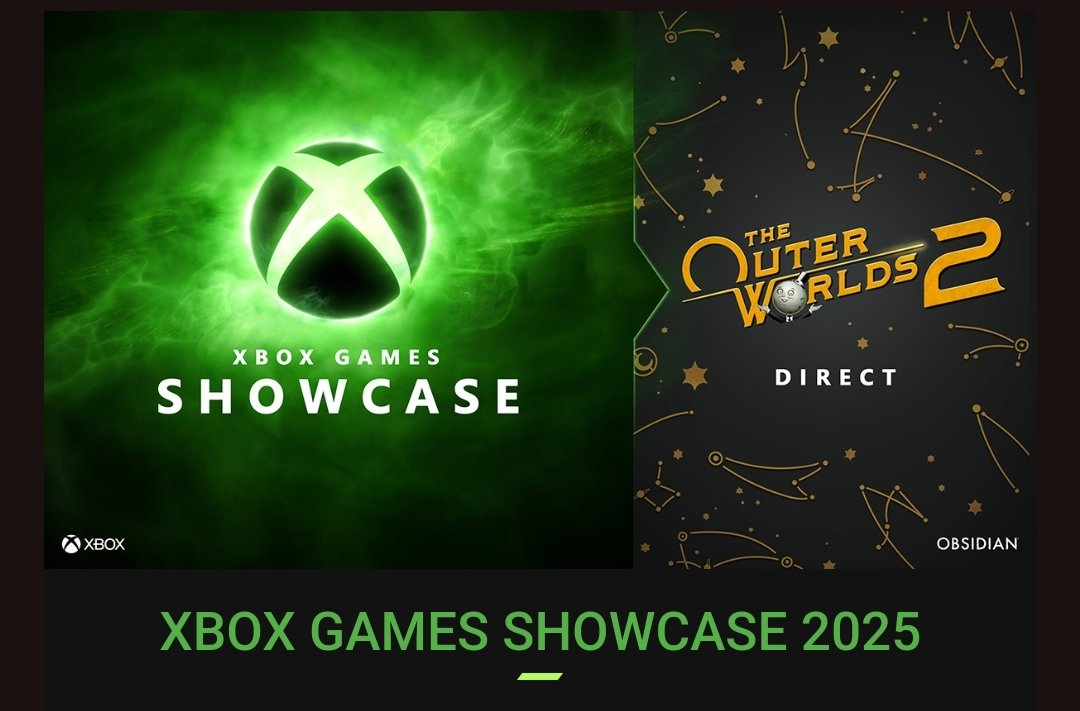 MondoXboxEsp's tweet photo. Este año el Xbox Games Showcase será el día 8 de junio a las 19:00 CEST y contará con programa doble, primero el evento como tal seguido de un directo mostrando The Outer Worlds 2 https://t.co/y1wTdKNUgL