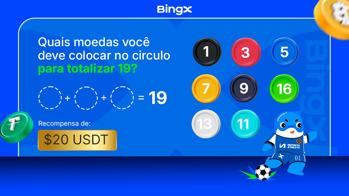 BingXPortuguese's tweet photo. 🎯🔥 Quizz BingX valendo $20! 🔥

Quer ganhar 20 dólares? É fácil!

Para participar:
✅ Siga @BingXPortuguese
✅ Curta este post
✅ Dê RT
✅ Marque 2 amigos nos comentários

Fique ligado—o vencedor será anunciado em breve! 🚀
#BingX #Giveaway https://t.co/yJXFuyXdx6