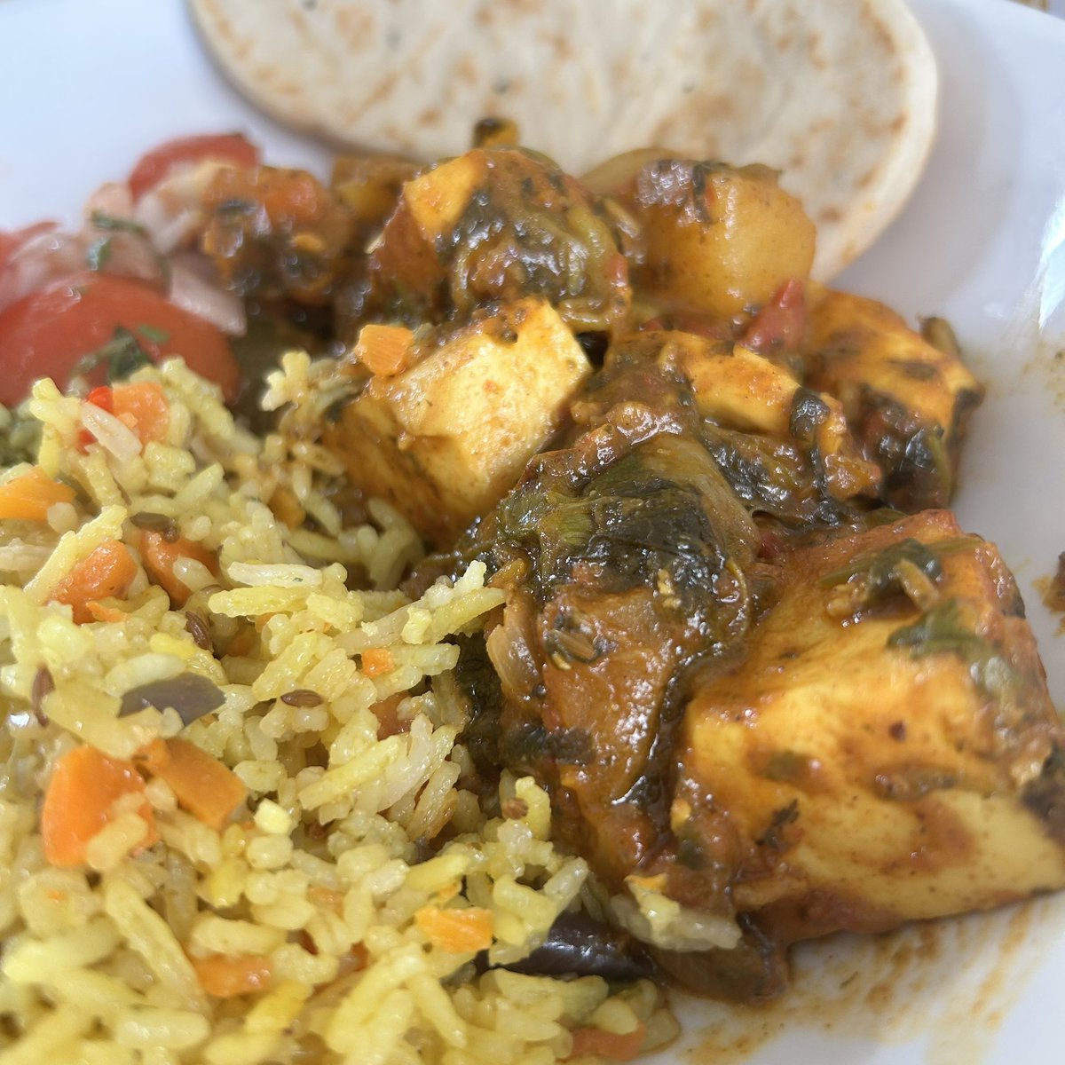 Deliciously yummy Paneer curry today. 

Thank you <a href="/cateringasph/">Catering at ASPH</a> for award winning food! #greathospitalfood 🥰
#tweetbeforeyoueat