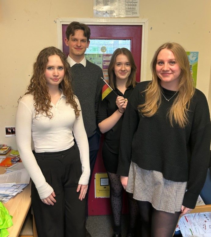 Chis and Sid students with MFL offers for 2025 include these four amazing German A Level students who have all received offers to study German at university!!!

Hannah - University of Cambridge
Alex - University of Bath
Violet - University of Cambridge
Emily - University of Bath