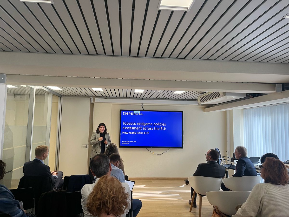 Ariadna Feliu, BSc, BA, MPH, PhD (@ariadnafeliu) on Twitter photo Thank you <a href="/EuroRespSoc/">ERS</a> for the invite to speak at yesterday's stakeholder event 'Is an Ambitious #TobaccoEndgame Possible in Europe?' 🚭
Great to reflect on EU readiness, share insights & learn from inspiring colleagues in #TobaccoControl.
#WHOFCTC #Advocacy #Research #EURESTRISE Thank you <a href="/EuroRespSoc/">ERS</a> for the invite to speak at yesterday's stakeholder event 'Is an Ambitious #TobaccoEndgame Possible in Europe?' 🚭
Great to reflect on EU readiness, share insights & learn from inspiring colleagues in #TobaccoControl.
#WHOFCTC #Advocacy #Research #EURESTRISE