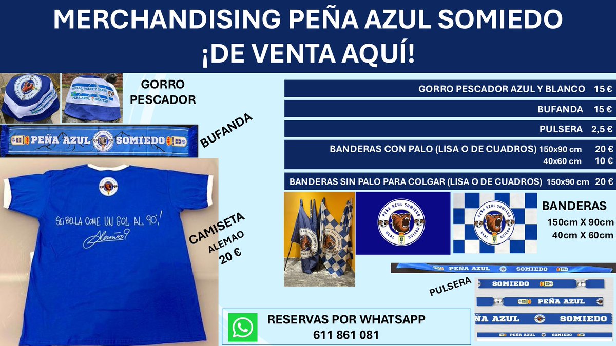 Ya tenemos venta directa de material de la “Peña Azul Somiedo”, todos los días en nuestra sede de Oviedo “Rest Bar El D’Arriba”, en José Maldonado 6, #Oviedo. 
Vienes, te tomas algo, cotilleas el material…y seguro que te llevas algo😉
Próximamente también en la sede de #Somiedo
