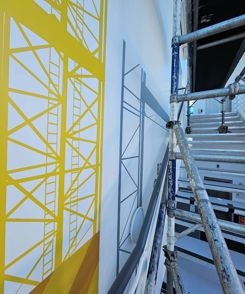 EXP_NW_LTD's tweet photo. This week we are back at @southportcoll installing more wall vinyls. The project is looking good 😊 🙌 https://t.co/GsrBfS1QUP