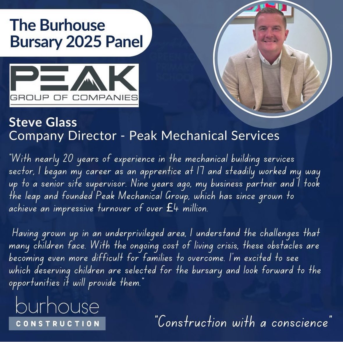 1/2 Meet some of our Bursary Panel 2025… 

A team of dedicated individuals, our panel is committed to creating opportunities for aspiring young people. 

burhouseconstruction.co.uk 

#bursary #burhousebursary #burhouseconstruction #constructionwithaconscience
