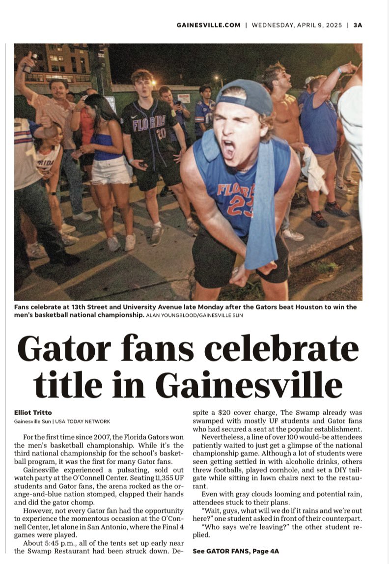 ainslielee_'s tweet photo. coming to a gainesville-area news stand near you today

(ft. a nice, full-page jumpman surprise on the inside 😎) https://t.co/FZoyGOXx3k