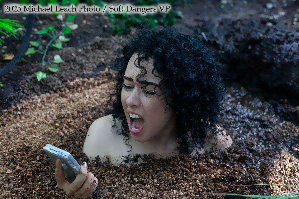 SoftDangersVP's tweet photo. "Get me out of here!" worried @Jenni_Evie screams as she sinks ever deeper into the mud pit. Another new edit, previously unreleased. #quicksand #SDVP https://t.co/Nbp16F0YFz A fan recently told me this was their favorite quicksand scene. Yeah!! It was fun to film, too. https://t.co/iktKqfRptv