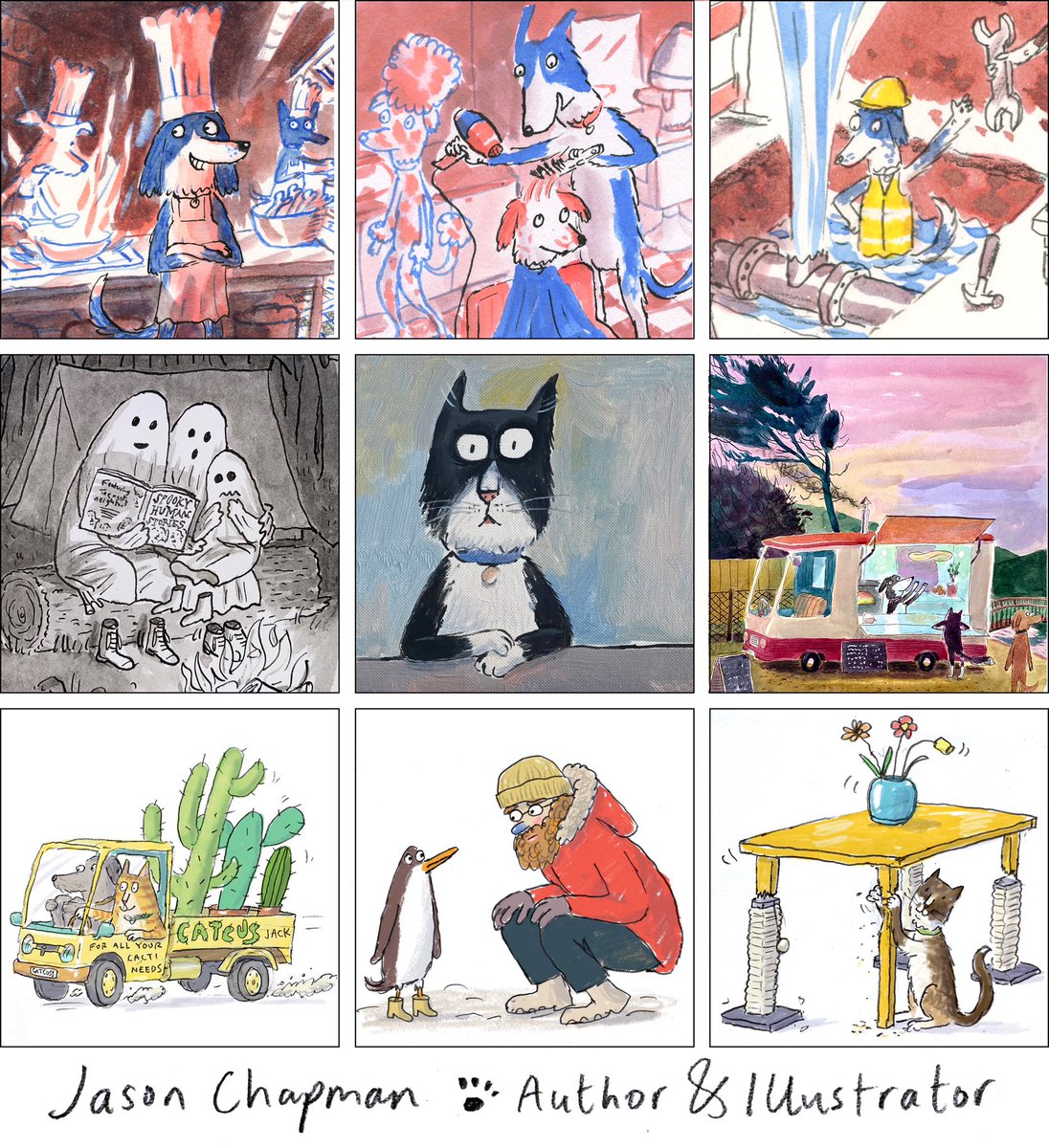 Happy #PortfolioDay !!

I’m an author &amp; illustrator with a penchant for snouts, whiskers and wheels. 

jasonchapman.co.uk

#kidlitart