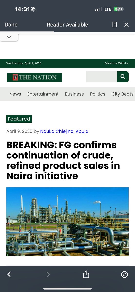MSIngawa's tweet photo. BREAKING NEWS

“The Crude-In-Naira transaction is unsustainable (I said it from day 1) but 6 months is not enough for the deal to stop. I advocate for at least 12-24 months to enable stabilization of the economy. The last 6 months have been evident that the deal is yielding the desired results” 

My submission from last month.