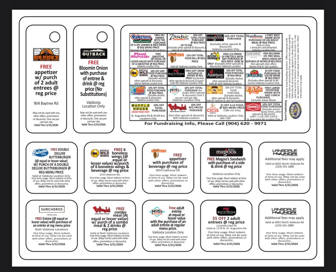 It's that time. Get your 2025 Lowndes FB Discount card. Money raised goes straight to our kids. We provide cleats, workout shoes, and a ton of gear. Let me know if you need a card and I'll send them to you. 
Go Vikings
