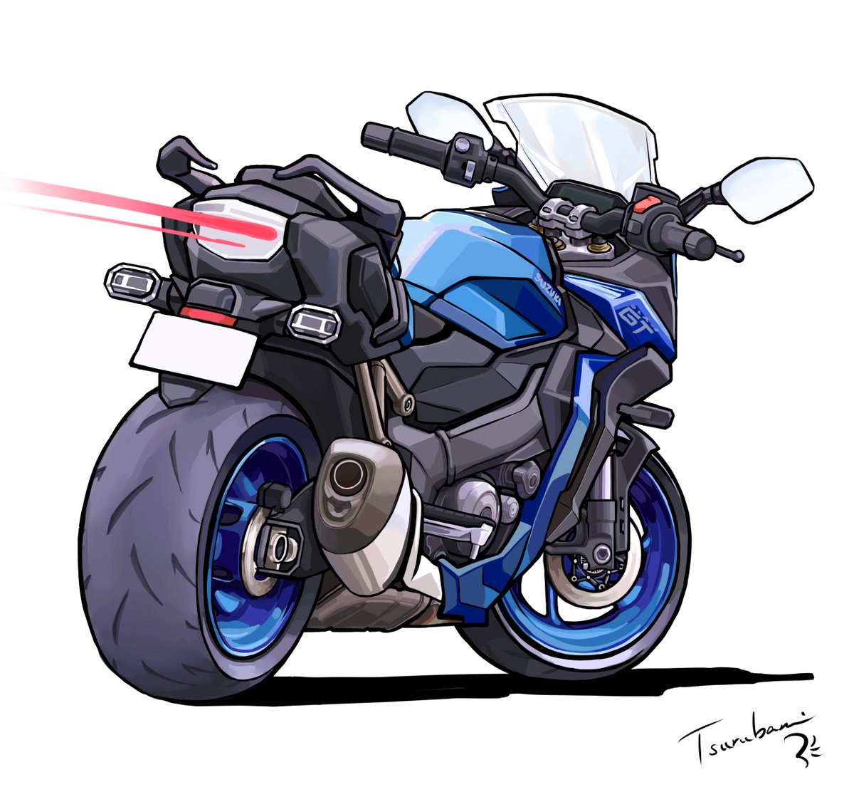 manyhobbyneet's tweet photo. 視聴者のつるばみ様( @K6Azokusuki )よりイラストをいただきました！！
初めてのGT背面イラスト！！
テールランプとジャケットの躍動感がカッコよすぎて感激です…
素敵なイラスト本当にありがとうございます！！

（これまで視聴者さんにいただいたイラストは以下のページに全て飾っております！）
https://t.co/miGoHdnIF2
