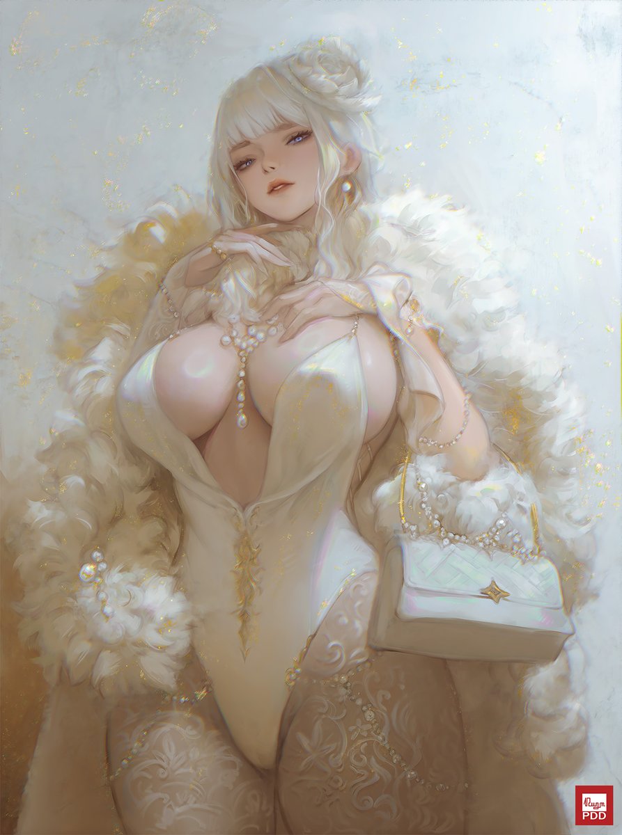 Girl with Pearl Feather coat ! well I think now I do know how to paint the translucency feel of feather somehow 🤣