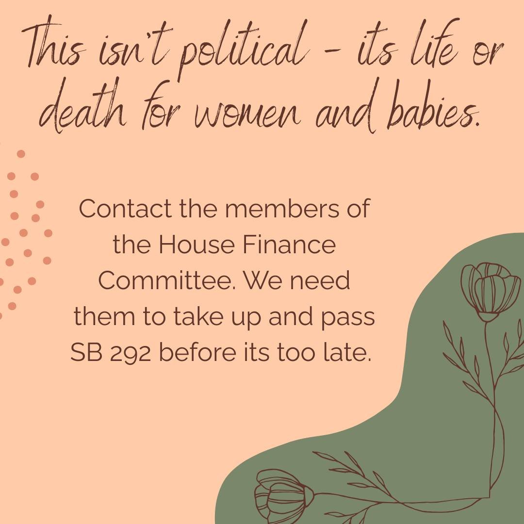 Today is the LAST DAY the House Finance Committee could run SB 292, which would improve birthing outcomes for West Virginians on Medicaid and PEIA. There is NO excuse not to get this bill across the finish line.
