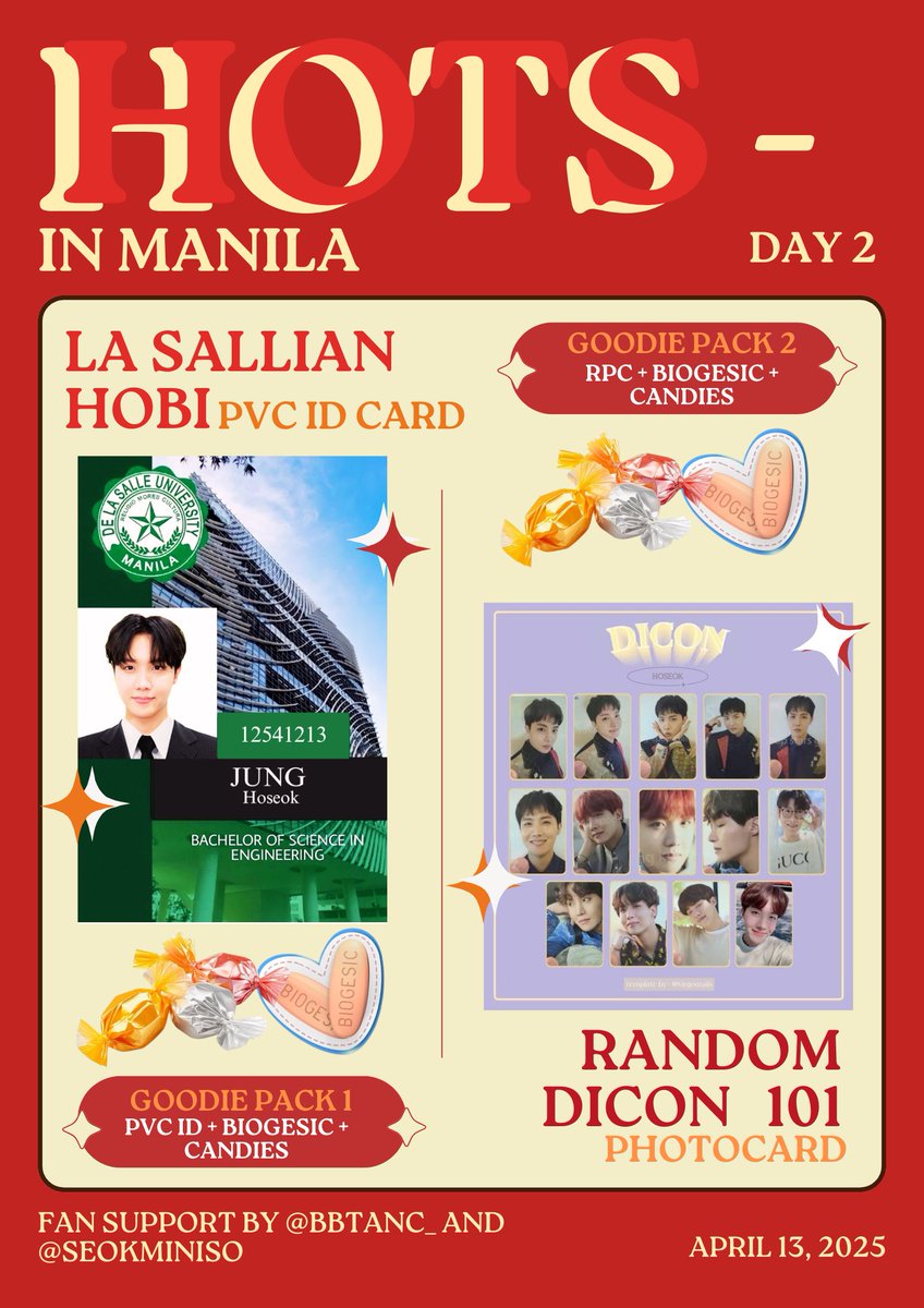seokminiso's tweet photo. 𝗛𝗢𝗣𝗘 𝗢𝗡 𝗧𝗛𝗘 𝗦𝗧𝗔𝗚𝗘 𝗶𝗻 𝗠𝗮𝗻𝗶𝗹𝗮 FREEBIES

fan support by @bbtanc_ and @seokminiso 
╰ April 13, 2025 (day 2!!)

• Retweet and like
• Strictly 1:1
• Open for trades on d-day! 

See youuu! 💜

#HOPE_ON_THE_STAGE_TOUR
#HOPE_ON_THE_STAGE_TOUR_Manila https://t.co/Vi7sBqgDHJ