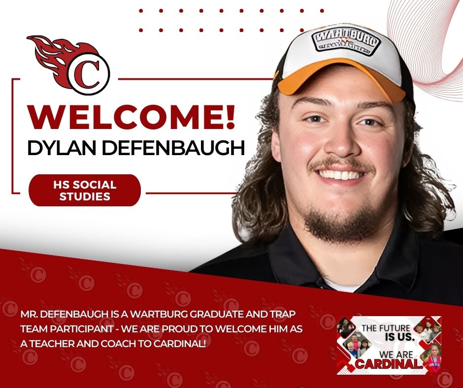 James Craig (@jamescraigccsd) on Twitter photo We are proud to welcome @defenbaughdylan to the <a href="/cardinalcomets/">Cardinal Comets</a> family as a HS social studies teacher and coach! WE ARE CARDINAL. #GoComets We are proud to welcome @defenbaughdylan to the <a href="/cardinalcomets/">Cardinal Comets</a> family as a HS social studies teacher and coach! WE ARE CARDINAL. #GoComets