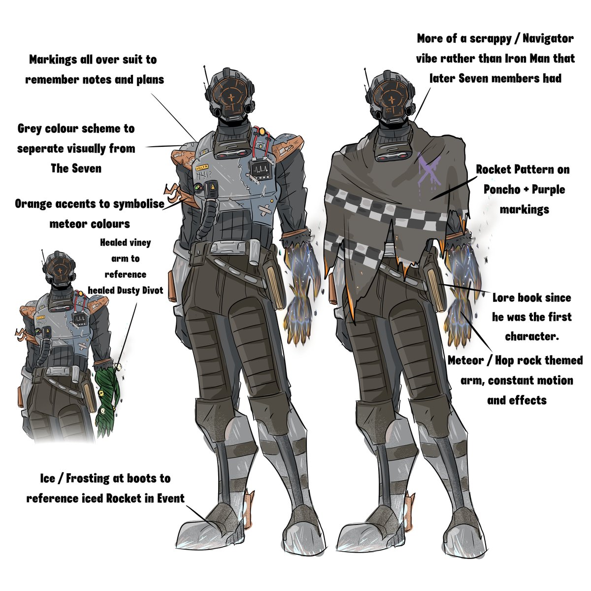 Heres my Visitor redesign!

I wanted to go for a design that wasn't as restricted to The Seven as a faction, making him more of his own thing with several references to his journey. Hope you lot like it!