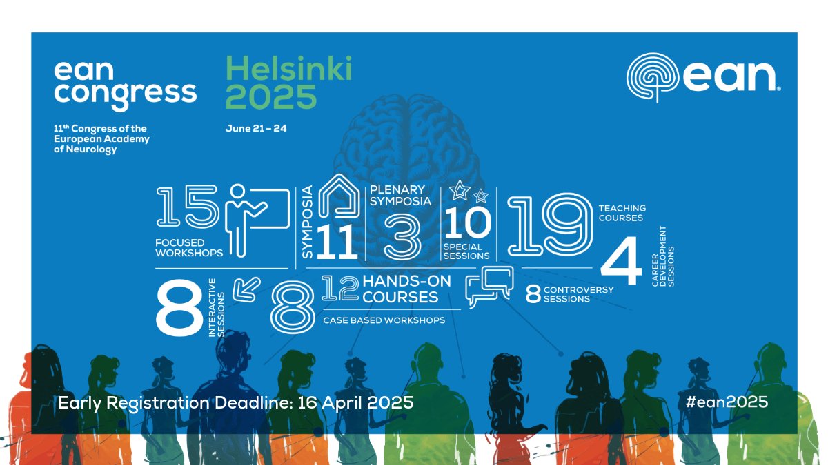 Hydrocephalus Society (@hydrocephalusso) on Twitter photo 🧠Join <a href="/EANeurology/">European Academy of Neurology</a> at their 11th Congress of the European Academy of Neurology (EAN) in Helsinki! Check out the diverse programme featuring focused & case-based workshops, and other sessions. Register here: ow.ly/NeMS50VaQPI
Early bird deadline: 16 April 2025
#ean2025 🧠Join <a href="/EANeurology/">European Academy of Neurology</a> at their 11th Congress of the European Academy of Neurology (EAN) in Helsinki! Check out the diverse programme featuring focused & case-based workshops, and other sessions. Register here: ow.ly/NeMS50VaQPI
Early bird deadline: 16 April 2025
#ean2025