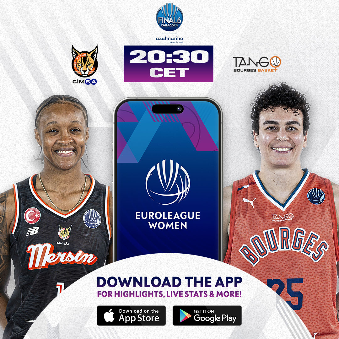 EuroLeague Women (@euroleaguewomen) on Twitter photo All is set for the second #EuroLeagueWomen Quarter-Final between <a href="/CBKMersin/">ÇİMSA ÇBK Mersin</a> & <a href="/BourgesBasket/">Tango Bourges Basket</a> 😮💨
Download the app for highlights, live stats and more: bit.ly/ELWApp 🔗 All is set for the second #EuroLeagueWomen Quarter-Final between <a href="/CBKMersin/">ÇİMSA ÇBK Mersin</a> & <a href="/BourgesBasket/">Tango Bourges Basket</a> 😮💨
Download the app for highlights, live stats and more: bit.ly/ELWApp 🔗