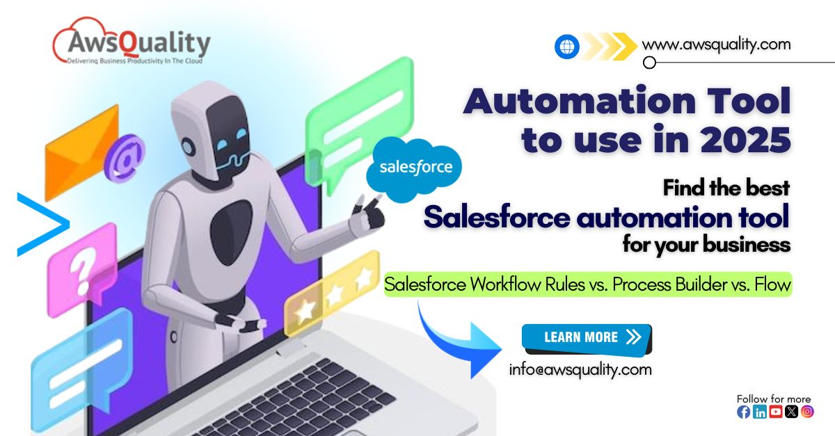 awsquality's tweet photo. ๐ค 2025 Automation Showdown:
Which #Salesforce tool wins your vote?
๐Workflow Rules
๐Process Builder
๐Flow
๐ Need help deciding? Visit- https://t.co/lPAAL5FFrv
๐งinfo@awsquality.com
#AutomationBattle #WorkflowVsFlow #CRMAutomation #TechTools #SalesforceExperts https://t.co/HTHPfySFIf