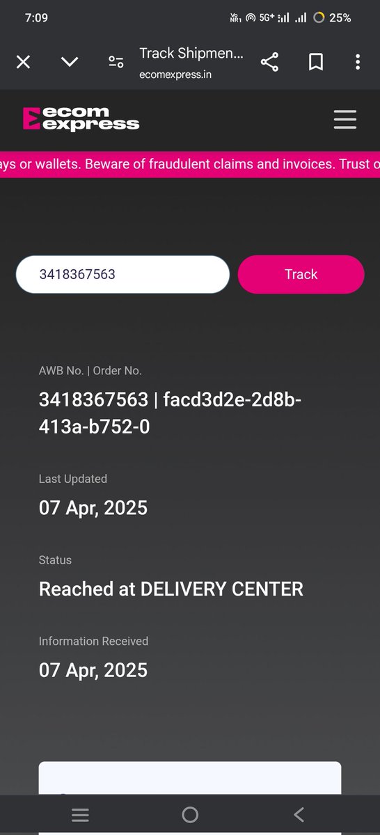 rajgupta63's tweet photo. @EcomExpress_Ofc yeh abhi tak delivered nahi hua please help https://t.co/OG69b8x88t