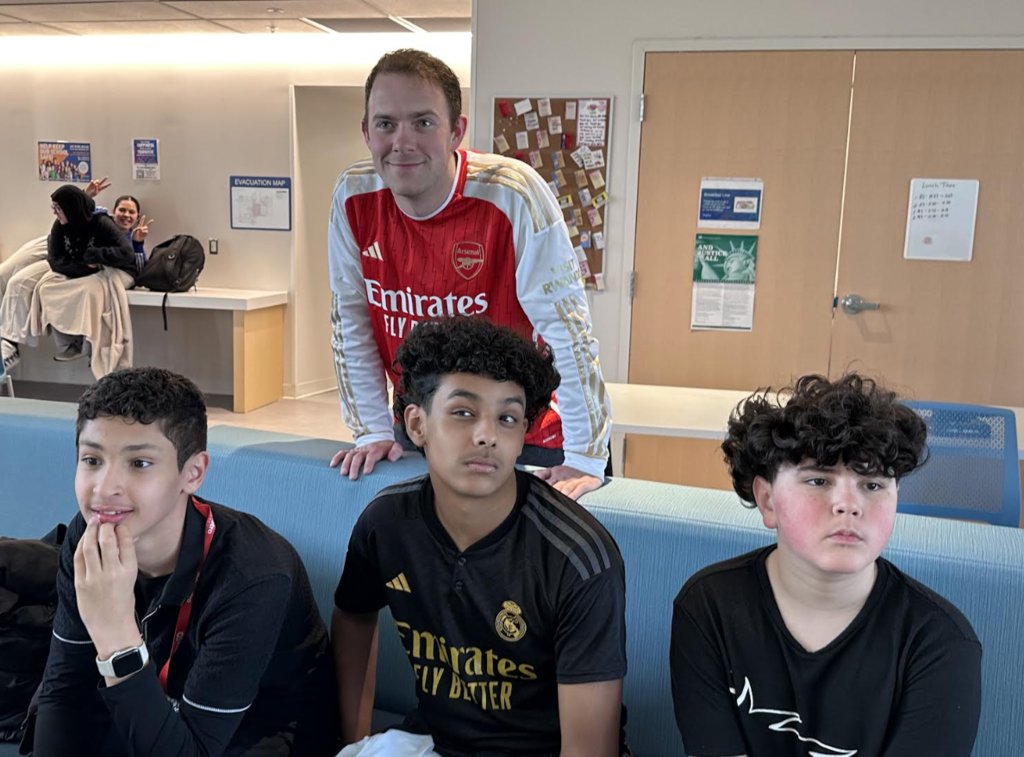 Metro's Hub was alive with cheers during yesterday's Champions League soccer watch party for middle school students - Real Madrid vs. Arsenal. Arsenal won 3 -0