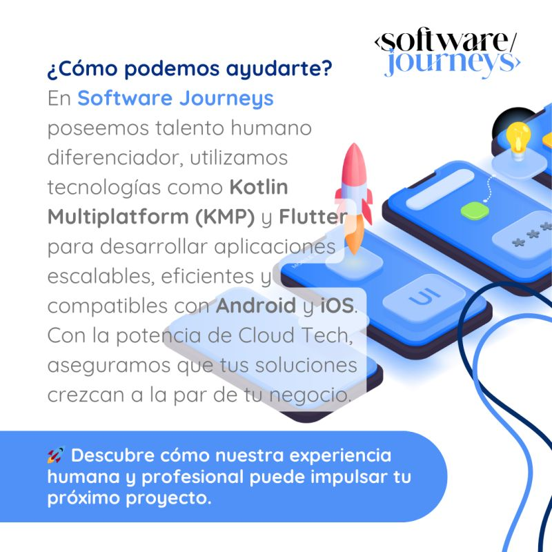 SoftwJourneys's tweet photo. #KMP #Flutter #CloudTech #DesarrolloDeSoftware #InnovaciónTecnológica #SolucionesEscalables #SoftwareJourneys https://t.co/5ROW1AYUie
