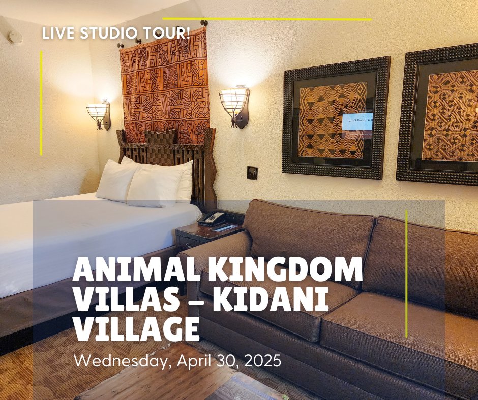 We think it's time for another Live Room tour! 

Team Members Carly, Mya, Kate S, Laura, &amp; Nicholas W are checking into a Studio - Savanna View at Disney's Animal Kingdom Villas! Be sure to tune into our Facebook Page in the afternoon tomorrow to check it out! 🦓🦒~Elyse