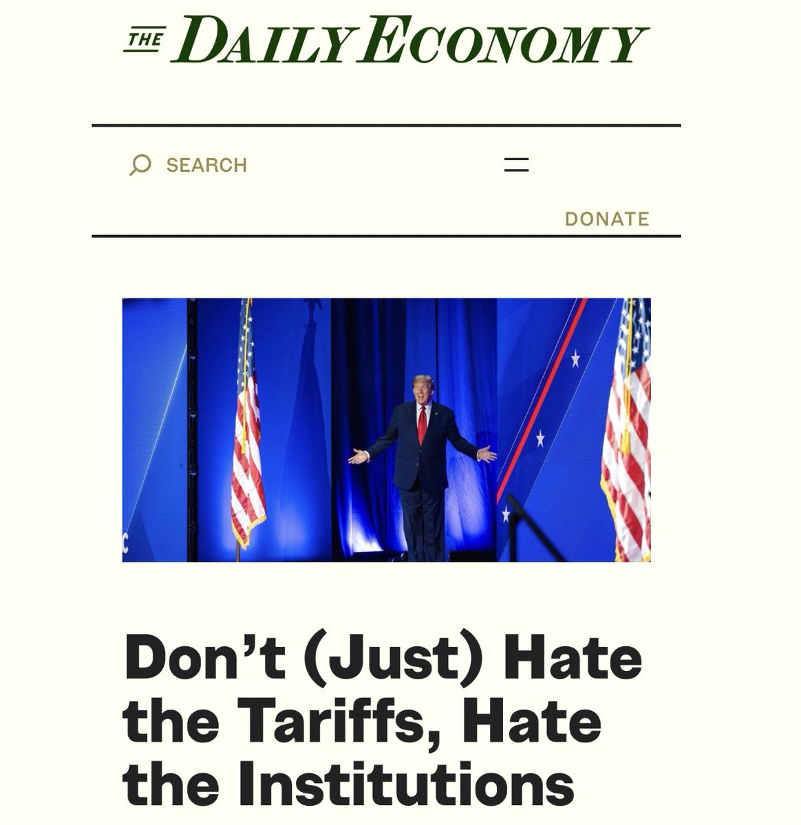 Glenn L Furton (@furtonomics) on Twitter photo Tariffs are back in fashion, and we all know the Econ 101 case against them. But allows such policies to be implemented?
It’s not just populism or economic ignorance: It’s a failure of constitutional safeguards. 🧵 Tariffs are back in fashion, and we all know the Econ 101 case against them. But allows such policies to be implemented?
It’s not just populism or economic ignorance: It’s a failure of constitutional safeguards. 🧵
