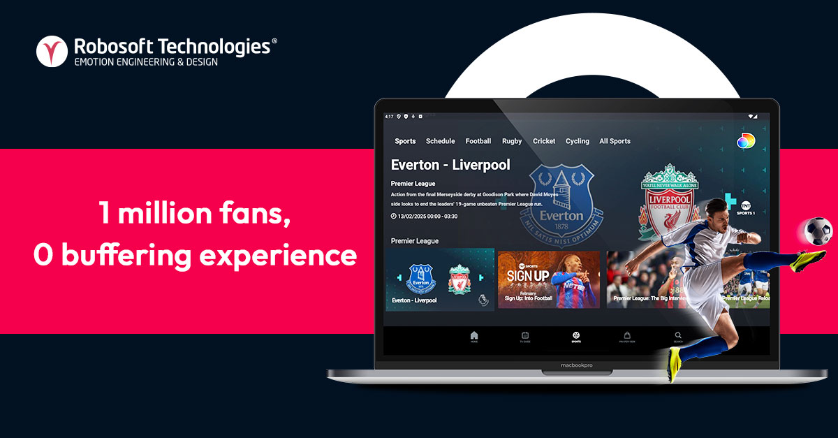 Robosoft's tweet photo. Streaming for millions, without a glitch. We helped Discovery+ deliver seamless experiences to 1M+ concurrent users during live events.

Read how we did it: https://t.co/l1zGh8M1RB

#OTT #Streaming #TechAtScale https://t.co/4zvUVDiQK0