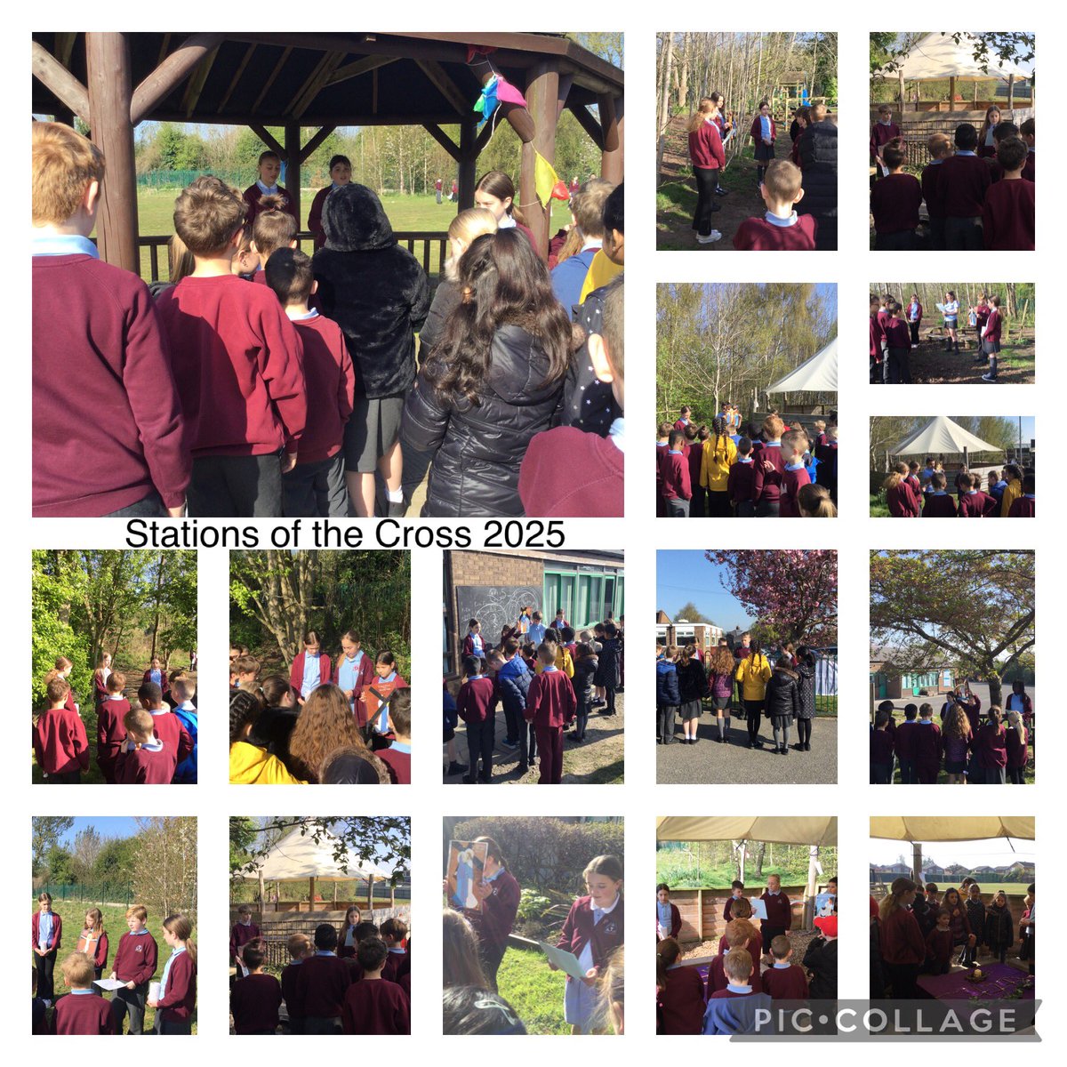 On this beautiful sunny ☀️ day, our Year 5 and 6 led a poignant reflection of Stations of the Cross for our Year 3 and 4. <a href="/CAFODSchools/">CAFOD Schools</a> <a href="/CAFODNorthWales/">CAFOD in North Wales</a> <a href="/CAFOD/">CAFOD</a> <a href="/DioceseWrexham/">Wrexham Diocese</a> <a href="/Pontifex/">Pope Leo XIV</a>