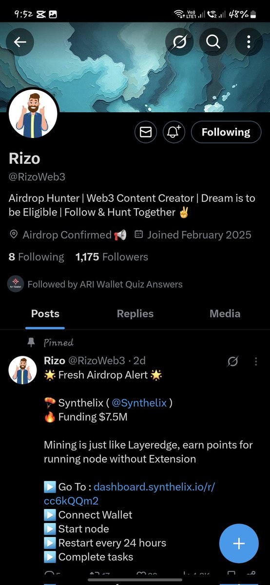 Ejhayds's tweet photo. @AriWalletQuiz @RizoWeb3 ARW8YP7uLKdUEgyDu7snBxJ1M5rjY4UuoDDFWX3qKipqtj3FCSYtk https://t.co/PTY132MQ0f