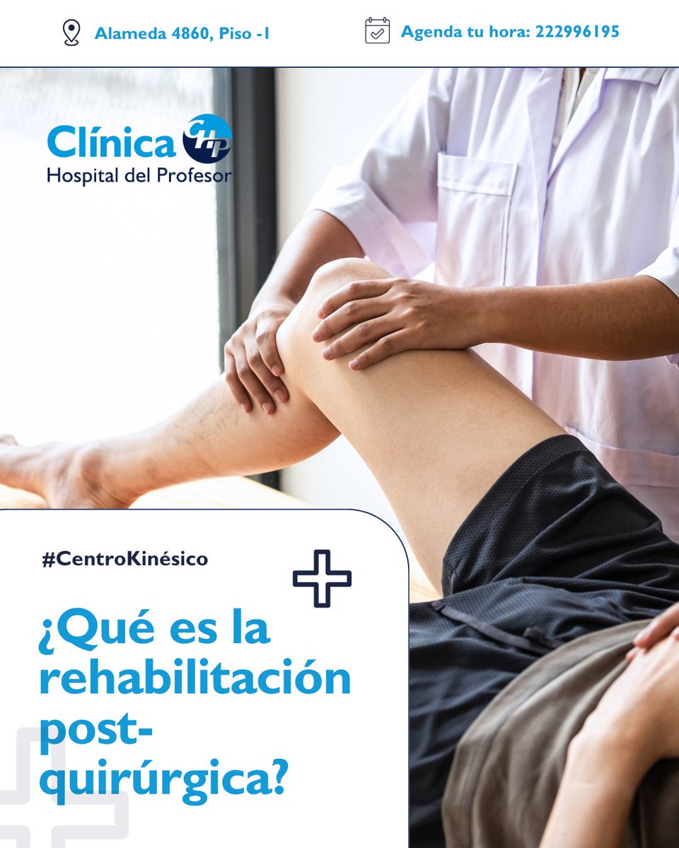 clinicadelprofe's tweet photo. 👉🏼 En nuestro #CentroKinésico contamos con un área especializada en rehabilitación post-quirúrgica 🏥

📍Visítanos en Centro Kinésico de #ClínicaHospitaldelProfesor en el Piso-1. También puedes reservar tu hora llamando al 222996195 o 222996196. https://t.co/cDNHus9pL5