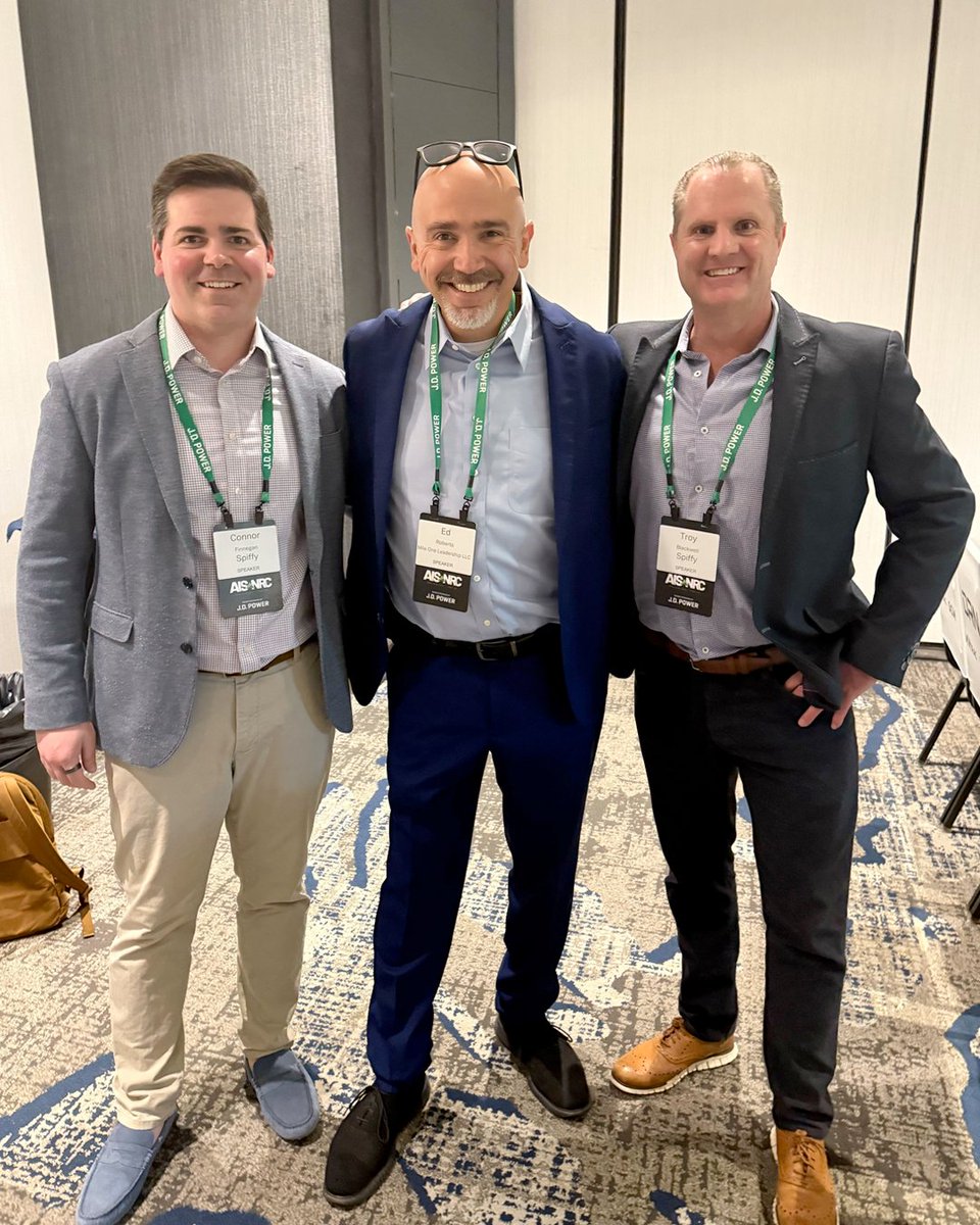 GetSpiffy's tweet photo. Thank you to #AutoIntelSummit for hosting an important conversation on the future of fixed ops with Troy Blackwell and Connor Finnegan of Spiffy, and Ed Roberts of Bozard Ford Lincoln.

Our panel dug into what true digital transformation looks like in service departments—addressing the operational gaps holding dealerships back, the impact of integrated technology, and the evolving expectations of today’s customers.

Proud to be part of the momentum driving this industry forward.

#AIS #AISNRC #FixedOps #DigitalTransformation #Spiffy #Bozard