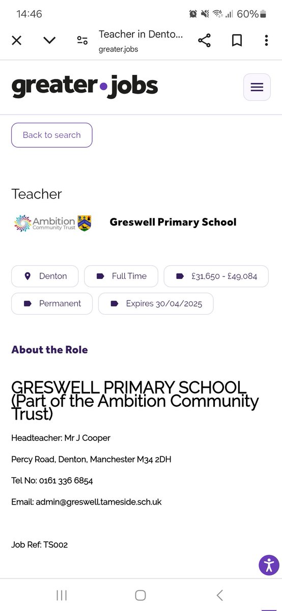 John Cooper (@johncooper1975) on Twitter photo Teaching positions available for September. I would appreciate people sharing for me. 
greater.jobs/job/75694875 Teaching positions available for September. I would appreciate people sharing for me. 
greater.jobs/job/75694875