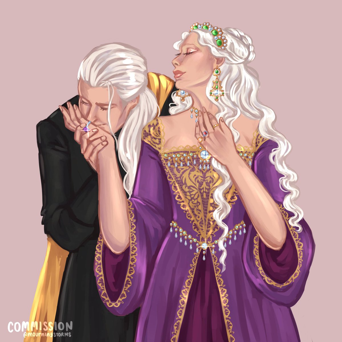 Prince Daemon and Princess Rhaenyra comm for <a href="/gingermoment5/">Ari ☽☾</a> tysm! 💞