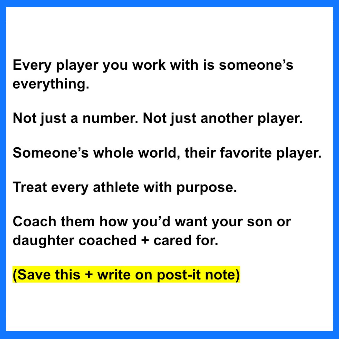 TJHannam10's tweet photo. A powerful reminder for coaches. 🔥 https://t.co/LUghQs9waZ