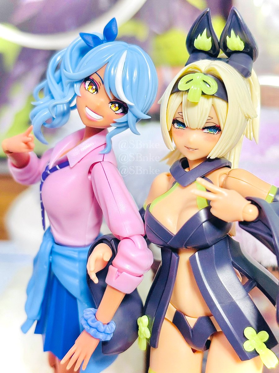 SBnke's tweet photo. 星羅ちゃんと宴ちゃん並べてツーショット
ギャルとお姉さんみ強くてとても良〜🫶😭

#コトブキヤ
#創彩少女庭園
#メガミデバイス https://t.co/c2G88mgnb2