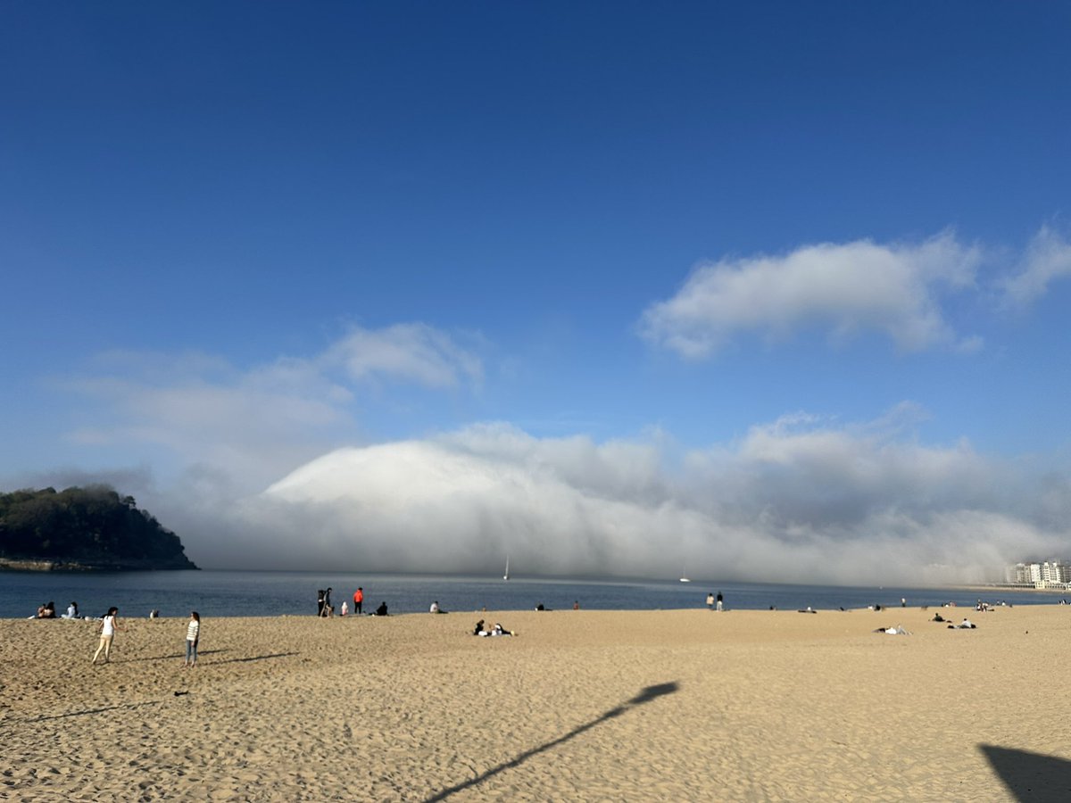 Watching the fog roll in.  San Sebastián Spain basque contry