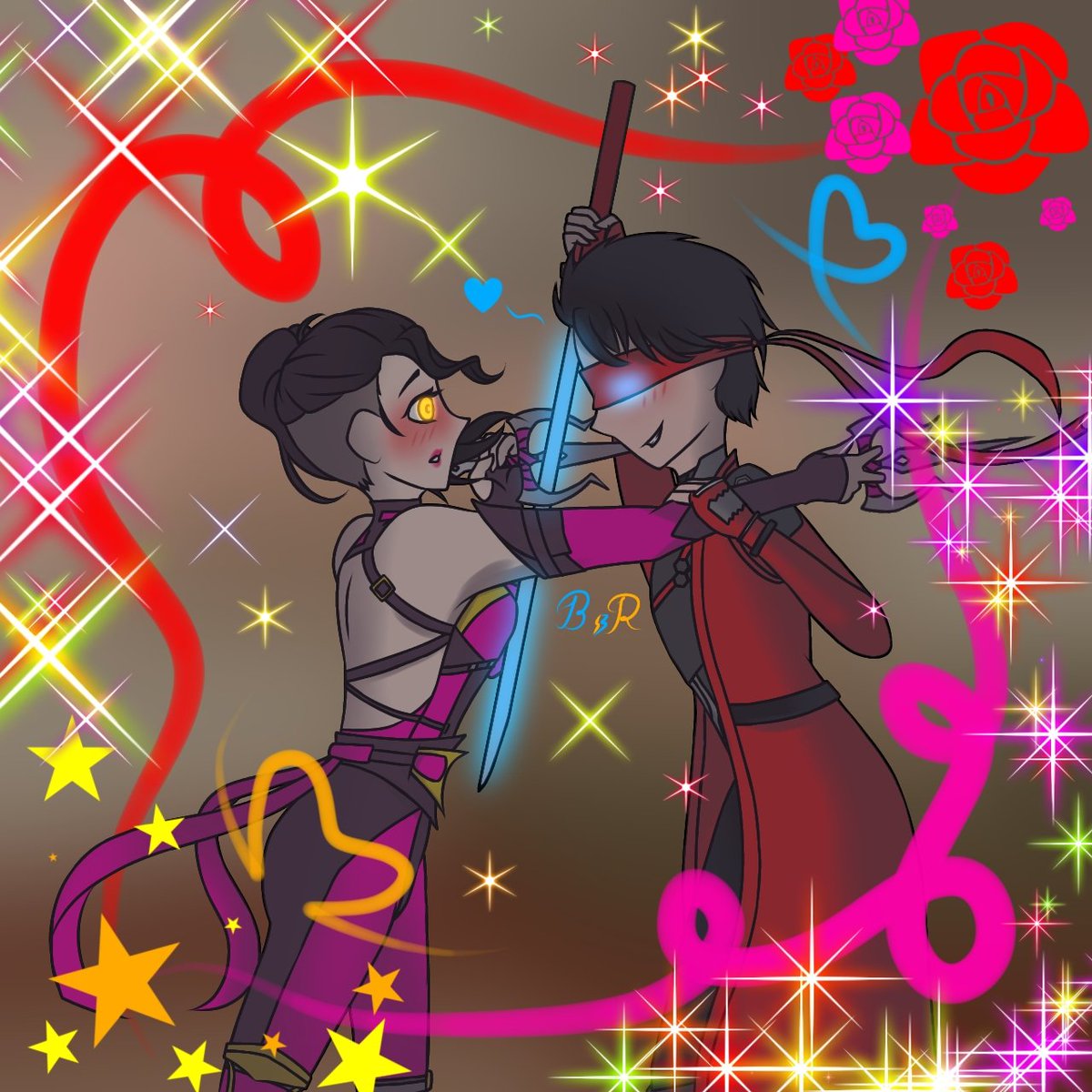 CoffeeRaven1's tweet photo. So i finished this one early, and i decided to post it, what do you think of the decoration? Too much?? 🫤
Anyways, i think Kenshi will start flirting instead of fighting with Mileena. Kinda sounds right to me
#mk1 #mortalkombat1 #kenshitakahashi #mileena #kenleena https://t.co/hsP9AOuRXa